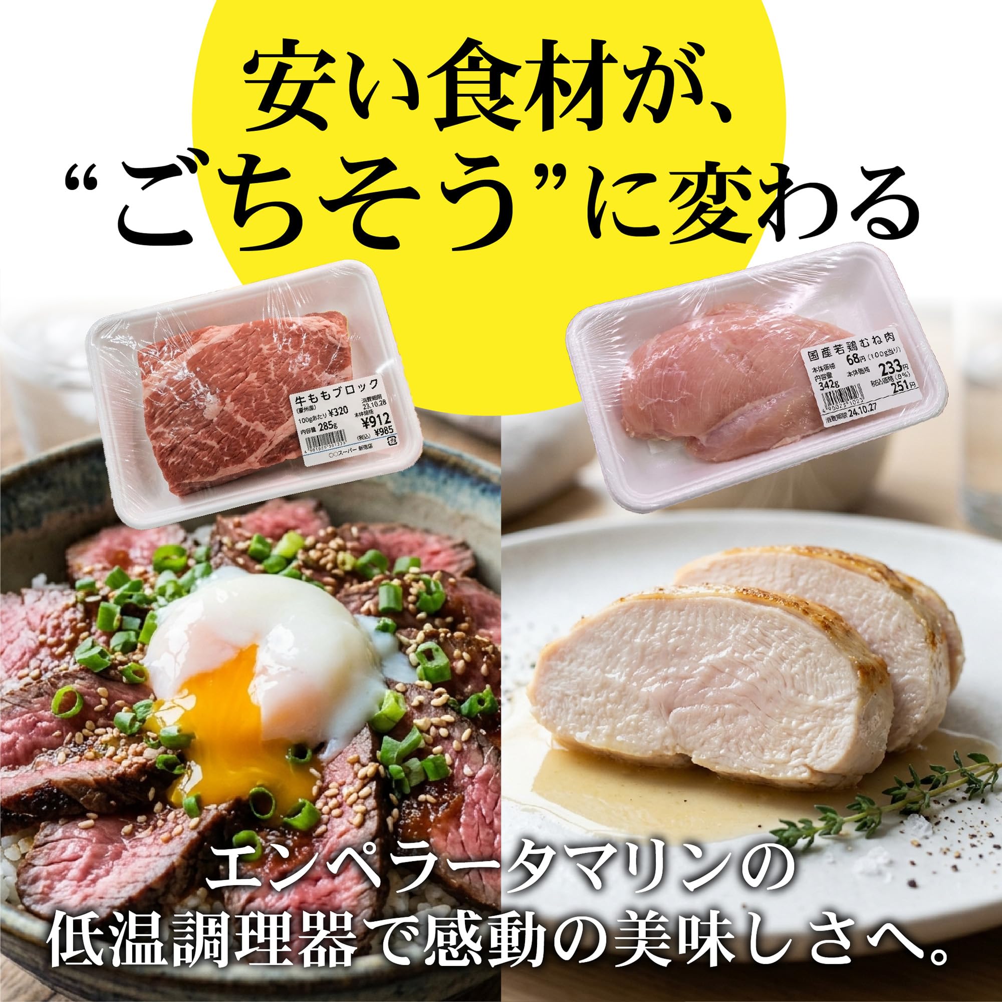 Amazon.co.jp: 低温調理器 エンペラー タマリン 新モデル 強化樹脂